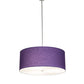Meyda Lighting Cilindro 36" 3-Light Sparkle Silver Pendant Light With Purple Textrene & Statuario Idalight Shade