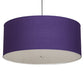 Meyda Lighting Cilindro 36" 3-Light Sparkle Silver Pendant Light With Purple Textrene & Statuario Idalight Shade