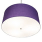 Meyda Lighting Cilindro 36" 3-Light Sparkle Silver Pendant Light With Purple Textrene & Statuario Idalight Shade