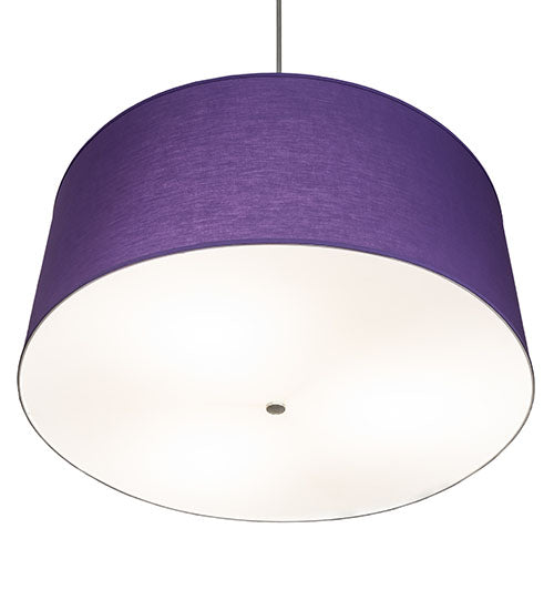 Meyda Lighting Cilindro 36" 3-Light Sparkle Silver Pendant Light With Purple Textrene & Statuario Idalight Shade