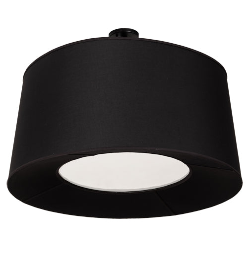 Meyda Lighting Cilindro 36" 3-Light Textured Black Tapered Pendant Light With Black Textrene & Statuario Idalight Shade