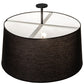 Meyda Lighting Cilindro 36" 3-Light Textured Black Tapered Pendant Light With Black Textrene & Statuario Idalight Shade