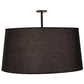 Meyda Lighting Cilindro 36" 3-Light Textured Black Tapered Pendant Light With Black Textrene & Statuario Idalight Shade