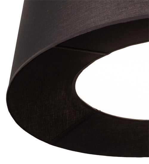 Meyda Lighting Cilindro 36" 3-Light Textured Black Tapered Pendant Light With Black Textrene & Statuario Idalight Shade