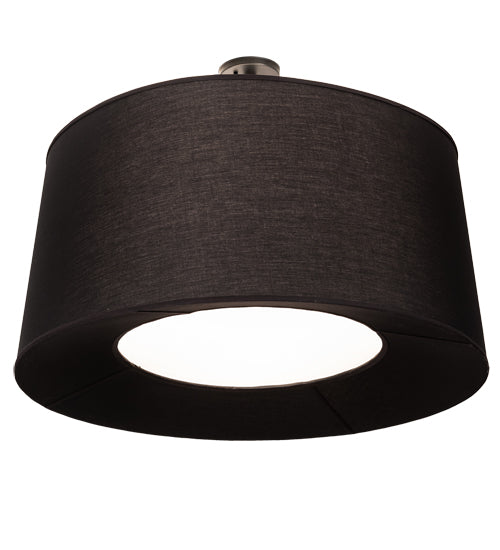 Meyda Lighting Cilindro 36" 3-Light Textured Black Tapered Pendant Light With Black Textrene & Statuario Idalight Shade
