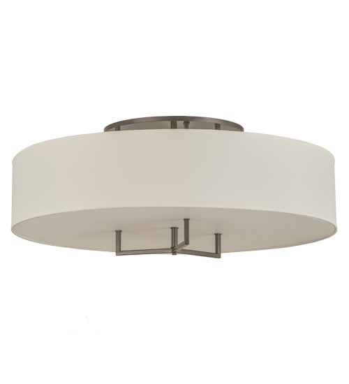 Meyda Lighting Cilindro 36" 4-Light Bronze Metallic Bahn Pendant Light With Beige Eggshell Textrene Shade