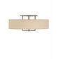 Meyda Lighting Cilindro 36" 4-Light Bronze Metallic Bahn Pendant Light With Beige Eggshell Textrene Shade