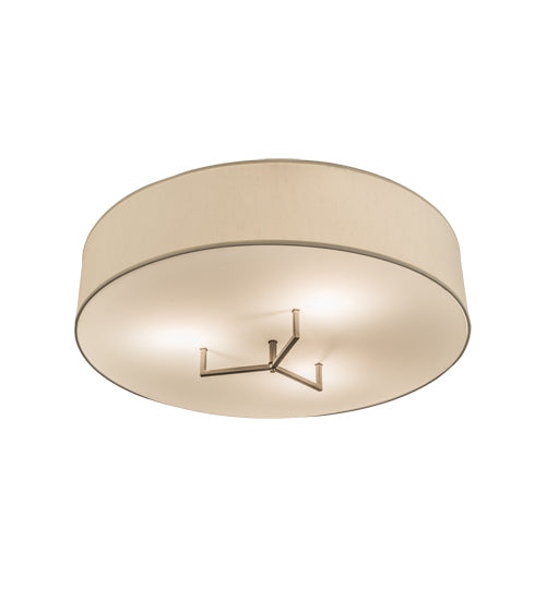 Meyda Lighting Cilindro 36" 4-Light Bronze Metallic Bahn Pendant Light With Beige Eggshell Textrene Shade