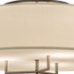 Meyda Lighting Cilindro 36" 4-Light Bronze Metallic Bahn Pendant Light With Beige Eggshell Textrene Shade