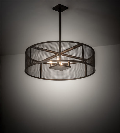 Meyda Lighting Cilindro 36" 4-Light Bronze Rame Pendant Light