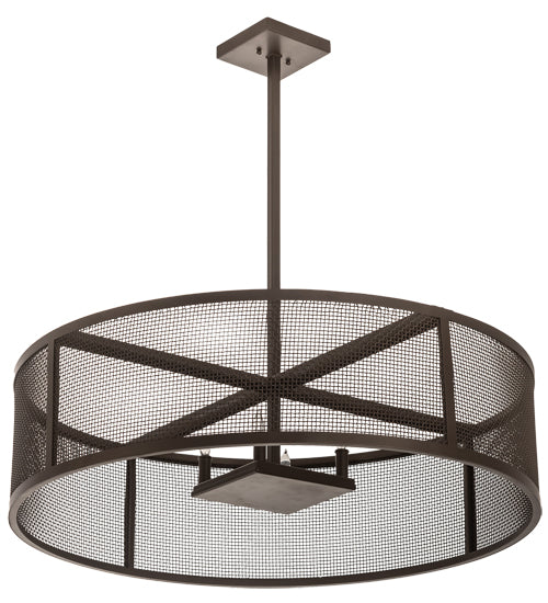 Meyda Lighting Cilindro 36" 4-Light Bronze Rame Pendant Light