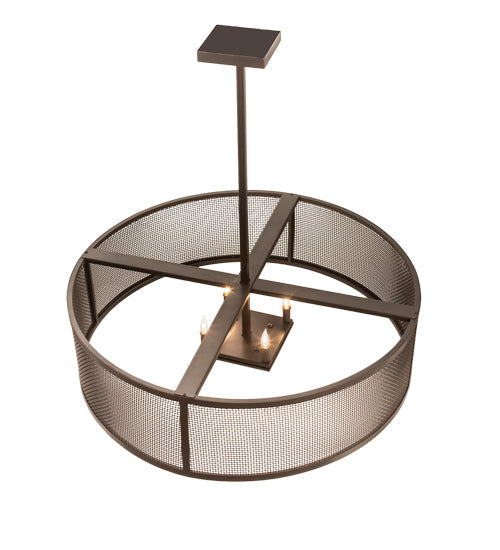 Meyda Lighting Cilindro 36" 4-Light Bronze Rame Pendant Light