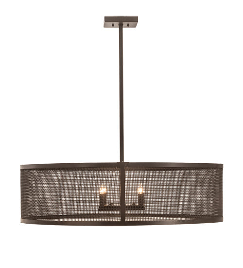 Meyda Lighting Cilindro 36" 4-Light Bronze Rame Pendant Light
