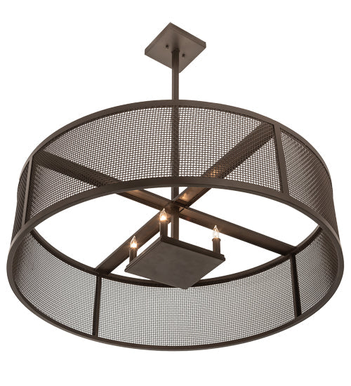 Meyda Lighting Cilindro 36" 4-Light Bronze Rame Pendant Light