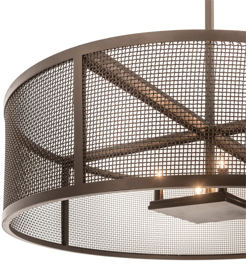 Meyda Lighting Cilindro 36" 4-Light Bronze Rame Pendant Light