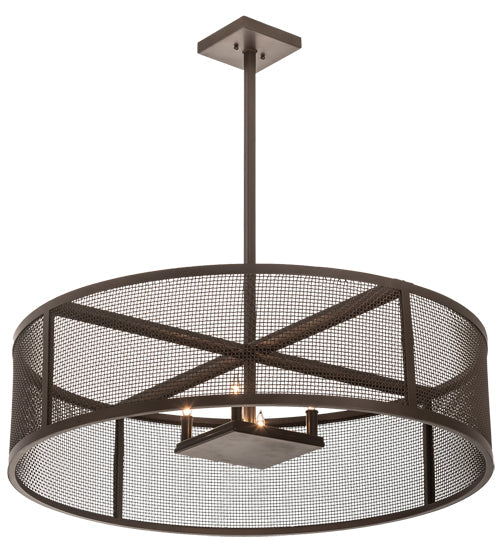 Meyda Lighting Cilindro 36" 4-Light Bronze Rame Pendant Light