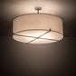 Meyda Lighting Cilindro 36" 4-Light Brushed Nickel Pendant Light With White Textrene & Statuario Idalight Shade