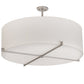 Meyda Lighting Cilindro 36" 4-Light Brushed Nickel Pendant Light With White Textrene & Statuario Idalight Shade