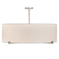 Meyda Lighting Cilindro 36" 4-Light Brushed Nickel Pendant Light With White Textrene & Statuario Idalight Shade