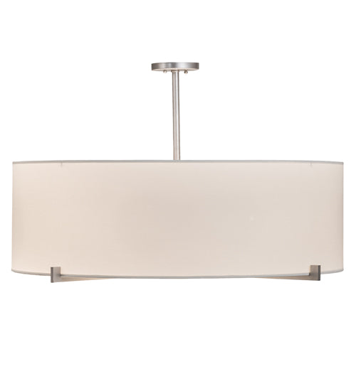 Meyda Lighting Cilindro 36" 4-Light Brushed Nickel Pendant Light With White Textrene & Statuario Idalight Shade