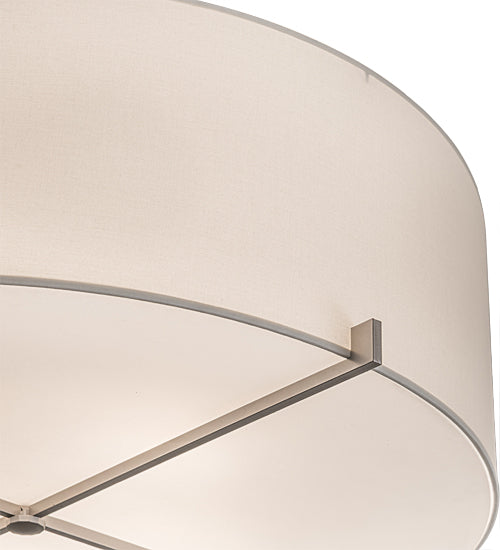 Meyda Lighting Cilindro 36" 4-Light Brushed Nickel Pendant Light With White Textrene & Statuario Idalight Shade