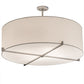 Meyda Lighting Cilindro 36" 4-Light Brushed Nickel Pendant Light With White Textrene & Statuario Idalight Shade