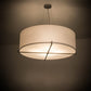 Meyda Lighting Cilindro 36" 4-Light Brushed Nickel Structure Pendant Light With White Textrene & Statuario Idalight Shade