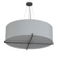 Meyda Lighting Cilindro 36" 4-Light Brushed Nickel Structure Pendant Light With White Textrene & Statuario Idalight Shade