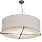 Meyda Lighting Cilindro 36" 4-Light Brushed Nickel Structure Pendant Light With White Textrene & Statuario Idalight Shade