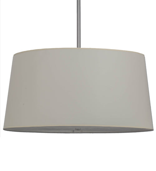 Meyda Lighting Cilindro 36" 4-Light Brushed Nickel Tapered Pendant Light With Tan Textrene Shade