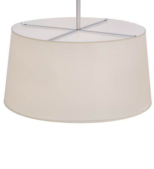 Meyda Lighting Cilindro 36" 4-Light Brushed Nickel Tapered Pendant Light With Tan Textrene Shade