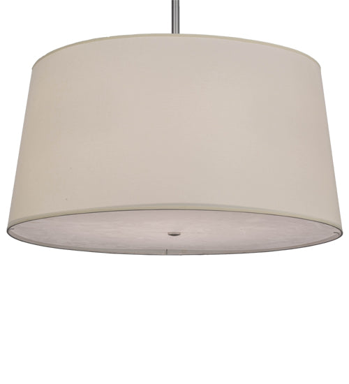 Meyda Lighting Cilindro 36" 4-Light Brushed Nickel Tapered Pendant Light With Tan Textrene Shade