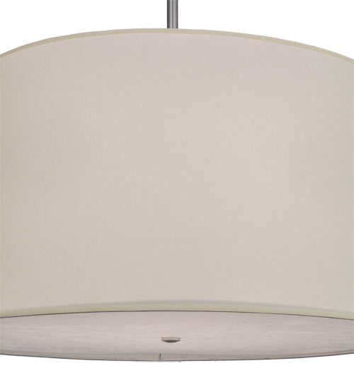 Meyda Lighting Cilindro 36" 4-Light Brushed Nickel Tapered Pendant Light With Tan Textrene Shade