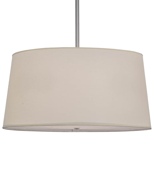 Meyda Lighting Cilindro 36" 4-Light Brushed Nickel Tapered Pendant Light With Tan Textrene Shade