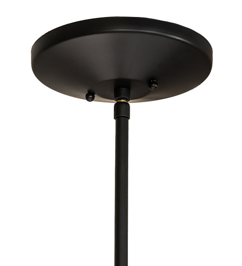 Meyda Lighting Cilindro 36" 4-Light Flat Black Deco Pendant Light With Off-White Textrene & Statuario Idalight Shade