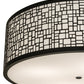 Meyda Lighting Cilindro 36" 4-Light Flat Black Deco Pendant Light With Off-White Textrene & Statuario Idalight Shade