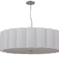 Meyda Lighting Cilindro 36" 4-Light Nickel Engranaje Pendant Light With White Textrene & Statuario Idalight Shade