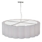Meyda Lighting Cilindro 36" 4-Light Nickel Engranaje Pendant Light With White Textrene & Statuario Idalight Shade