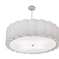 Meyda Lighting Cilindro 36" 4-Light Nickel Engranaje Pendant Light With White Textrene & Statuario Idalight Shade