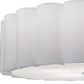 Meyda Lighting Cilindro 36" 4-Light Nickel Engranaje Pendant Light With White Textrene & Statuario Idalight Shade