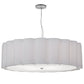 Meyda Lighting Cilindro 36" 4-Light Nickel Engranaje Pendant Light With White Textrene & Statuario Idalight Shade