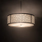 Meyda Lighting Cilindro 36" 4-Light Nickel Powder Coat Deco Pendant Light With Off White Linen & Statuario Idalight Shade