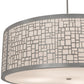 Meyda Lighting Cilindro 36" 4-Light Nickel Powder Coat Deco Pendant Light With Off White Linen & Statuario Idalight Shade