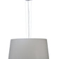 Meyda Lighting Cilindro 36" 4-Light Nickel Powder Coat Tapered Pendant Light With Ivory Linen Shade