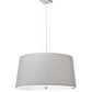 Meyda Lighting Cilindro 36" 4-Light Nickel Powder Coat Tapered Pendant Light With Ivory Linen Shade