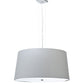 Meyda Lighting Cilindro 36" 4-Light Nickel Powder Coat Tapered Pendant Light With Ivory Linen Shade