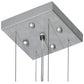 Meyda Lighting Cilindro 36" 4-Light Nickel Powder Coat Tapered Pendant Light With Ivory Linen Shade