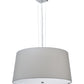 Meyda Lighting Cilindro 36" 4-Light Nickel Powder Coat Tapered Pendant Light With Ivory Linen Shade
