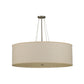 Meyda Lighting Cilindro 36" 4-Light Nickel Semi Flush Mount Light With White Burlap Textrene Shade