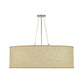 Meyda Lighting Cilindro 36" 4-Light Nickel Semi Flush Mount Light With White Burlap Textrene Shade